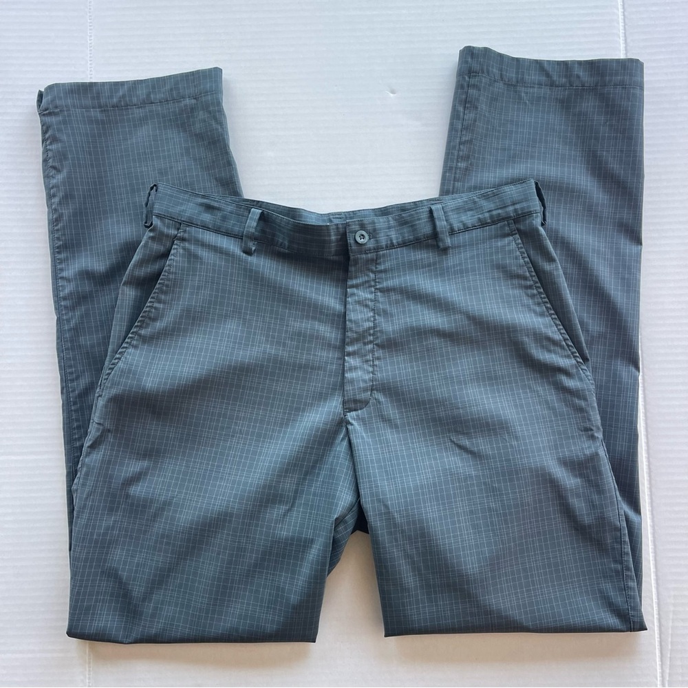 Nike Golf Dri-fit pants 34/34 M Plaid Dark Grey - Picture 2 of 15